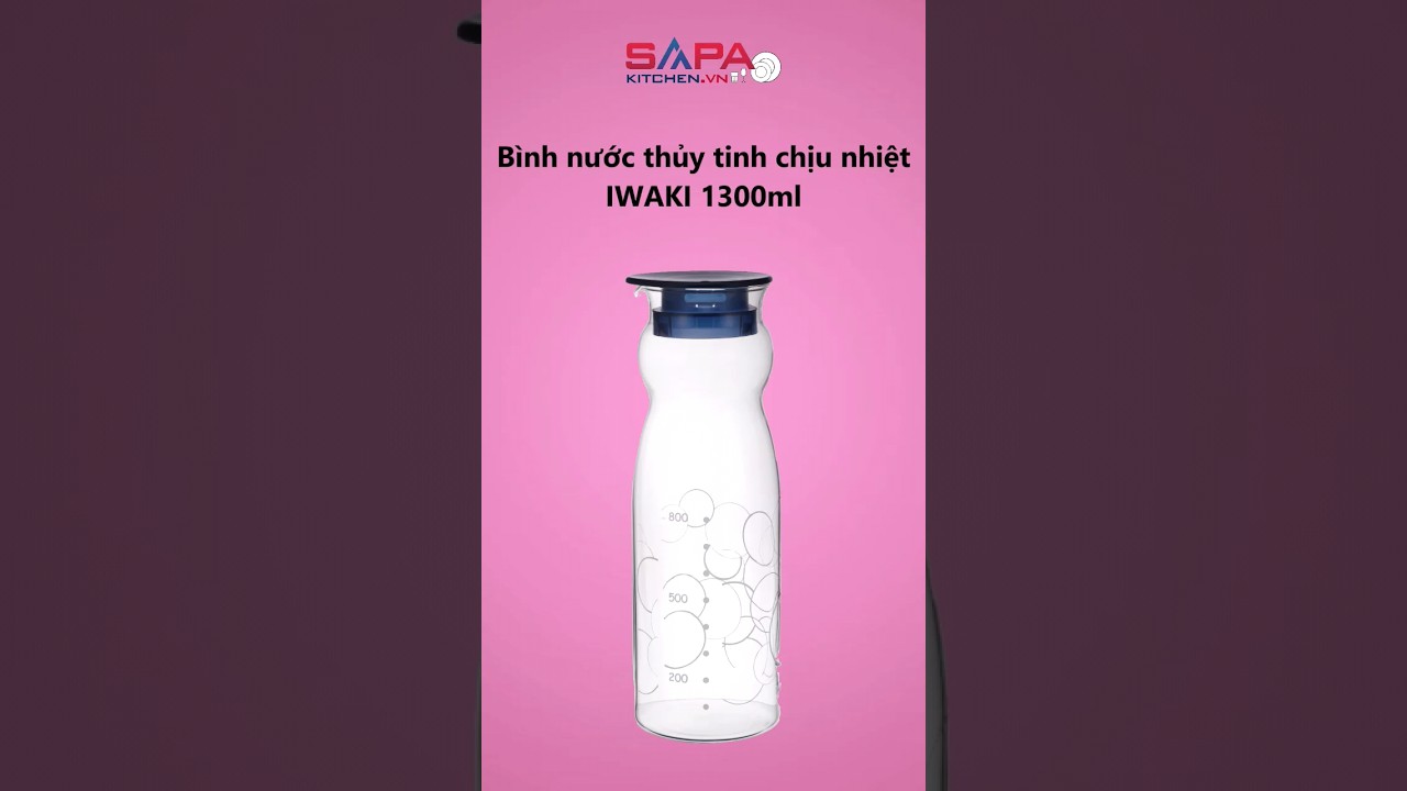 Bình nước thủy tinh chịu nhiệt Iwaki 1.3L