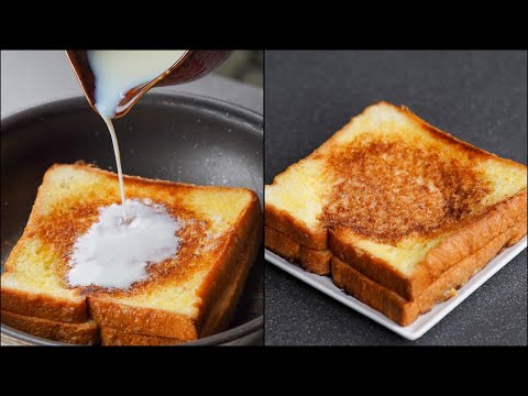 5 Min. Bread Milk Toast Recipe | Easy & Quick Milk Toast Recipe | Breakfast Recipe | N'Oven Foods