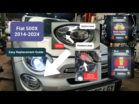 how to change daytime running lamp | position lamp on Fiat 500X #drl #headlight #sidelight