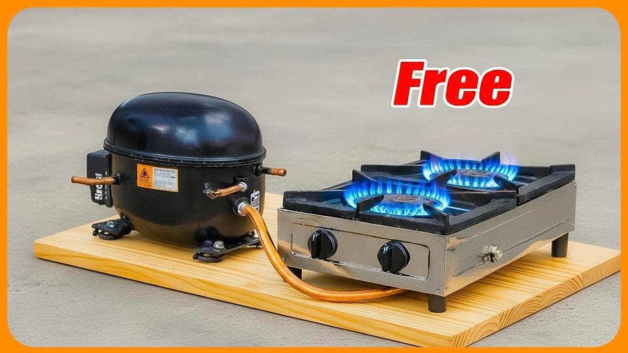 No More Gas Cylinders! How I Made Free Gas All Year with a Fridge Compressor, Two Bottles and Water