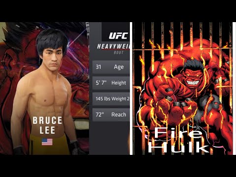 UFC4 | Bruce Lee vs Fire HULK (EA Sports UFC 4)