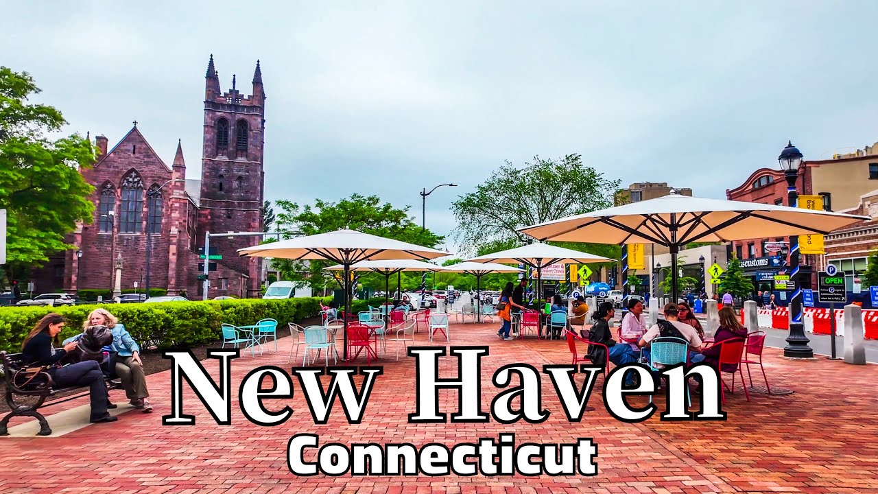 Immersive street-level walking tour through New Haven, CT, United States, showcasing authentic urban landscapes, local architecture, and the vibrant atmosphere of the city's neighborhoods