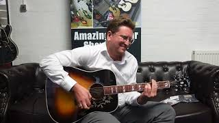 Video thumbnail for Gibson Hummingbird Standard Vintage Sunburst - Rimmers Music | Demonstration With James by Rimmers Music