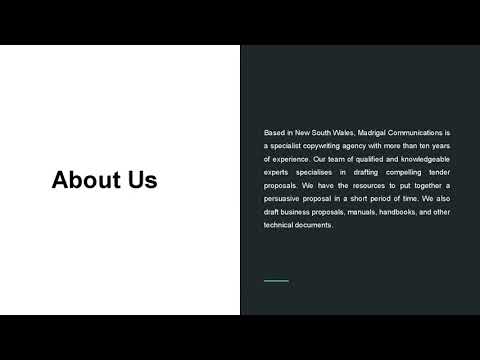 Writing A Tender | Madrigal Communications