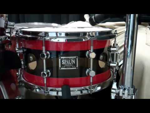 Spaun 7x13 Hybrid Vented Snare-Smoke Acrylic w/Tangerine Glass