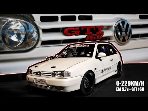 RECORDE VP 201m - VW GOL GTI ACELERA de 0 a 229km/h em 5.7s - PNEUS PEQUENOS