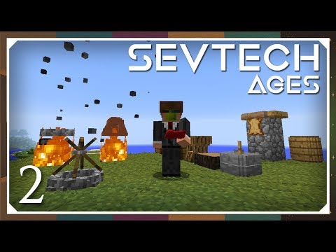 Sevtech: Ages | Grinder, Fluid Blader, Leather & Bed! | E02 (SevTech Ages Modpack)