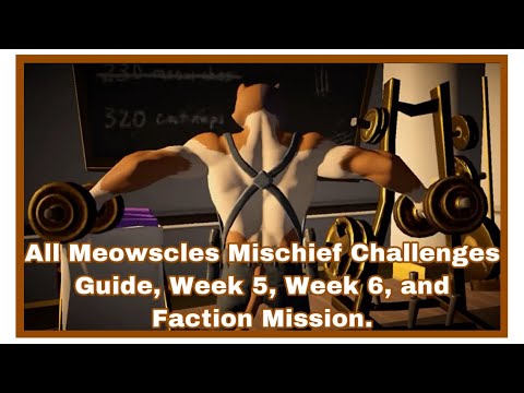 All Meowscles Mischief Challenges Guide, Week 5, Week 6, and Faction Mission.