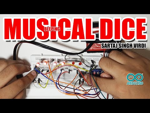 Musical LED Dice Project for Kids using Arduino with 100% Optimized Code and Complete Circuit