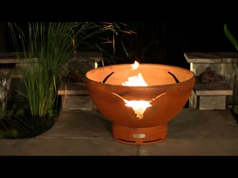 Fire Pit Art 36" Longhorn Wood Burning Fire Pit
