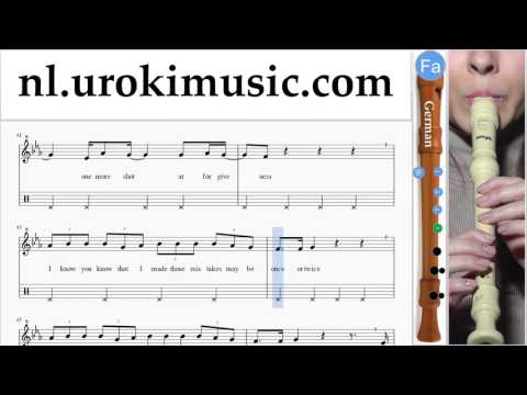 Blokfluitles (G.) Justin Bieber - Sorry Muzieknoten Cursus Deel#2 um-i374