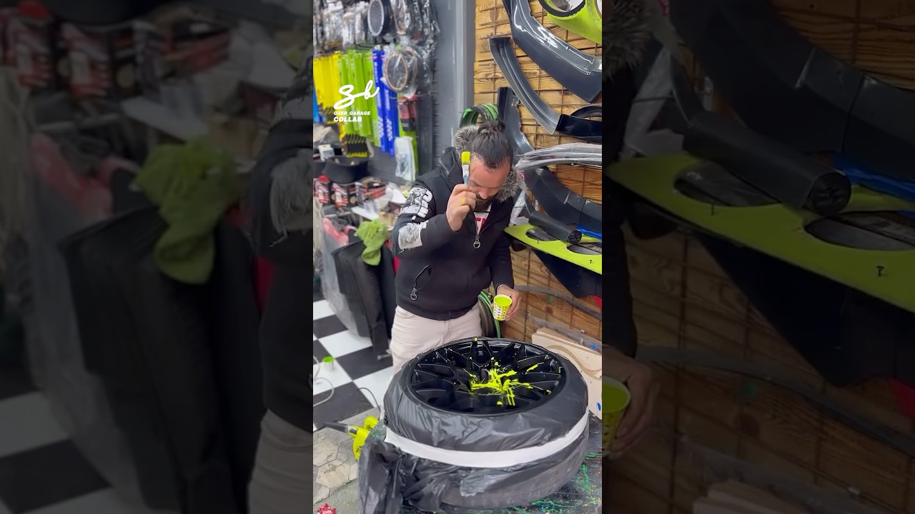 Because plain tire rims are boring...😅 #tires #cars #paint