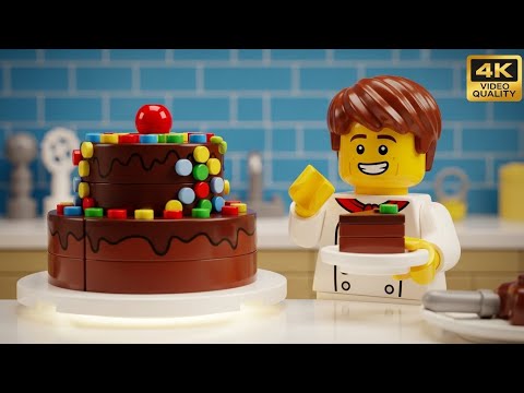How to Make a Delicious LEGO Chocolate Cake - Stop Motion 🎂🍫