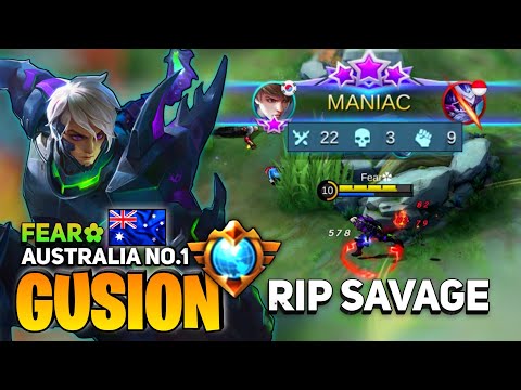 MANIAC! With 22 Kills, Supreme Australia No.1 Gusion | - By Fear✿ - Mobile Legend