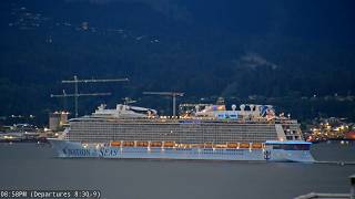 Stunning Twilight Ovation of the Seas & Celebrity Edge Vancouver Cruise Ship Departures 