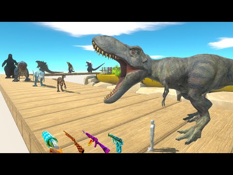 OLD T-REX RESCUE MISSION DEATH RUN - Animal Revolt Battle Simulator