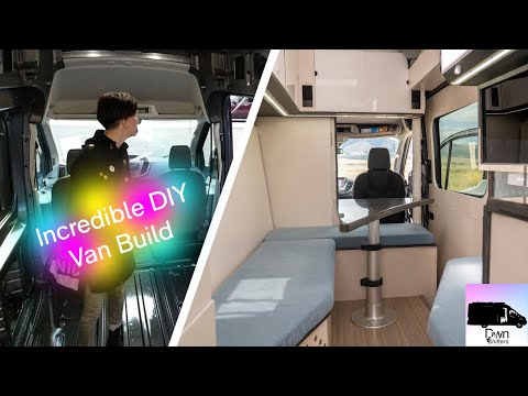 Incredibly Amazing DIY Van Build with Queen Murphy Bed, Shower, and Garage | DwnShifters