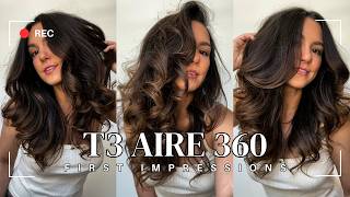 T3 AIRE 360 REVIEW ON FRIZZY HAIR | $300 VS $600 DYSON AIRWRAP DUPE, WAVY HAIR BLOWOUT, WORTH IT!?
