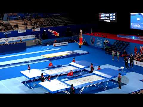 People's Republic of China 1 (CHN) M - 2019 Trampoline Worlds, Tokyo (JPN) - Qualification Synchro