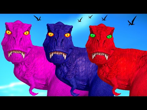 T-Rex Vs Ceratosaurus Vs Carnotaurus - Jurassic World Evolution Mods Dinosaurs Fighting