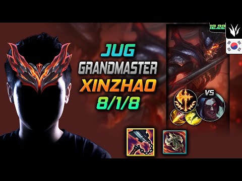 GrandMaster Jungle Xin Zhao Build Goredrinker Conqueror - Xin Zhao Jungle vs Kayn - LOL KR 12.22