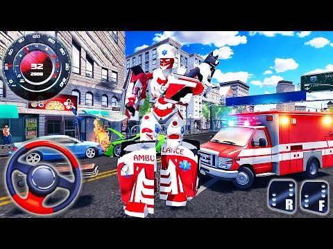 Ambulance Transformation Robot City Rescue - Emergency Van Drive Simulator - Android GamePlay #3