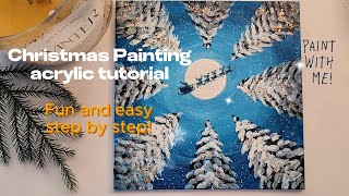 Christmas Painting for #Beginners #santa #painting #art #acrylipainting #christmas #snow #tutorial