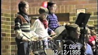 Drummer Timothy Java playing Snare Drum on A Christmas Medley in Concert Band