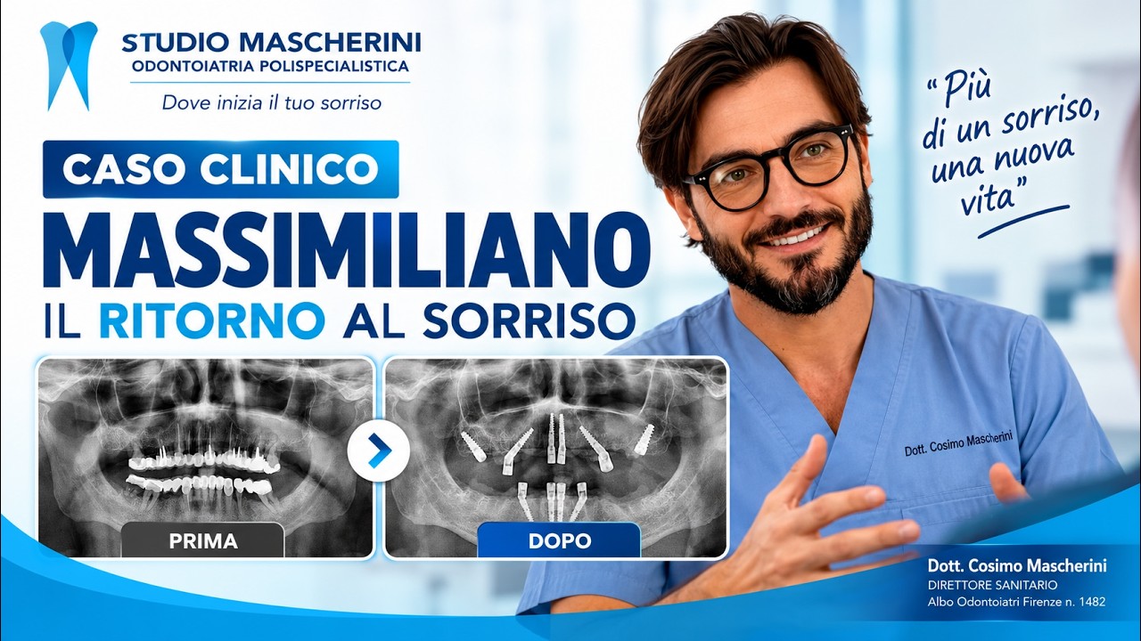 Caso clinico di implantologia dentale del paziente Massimiliano