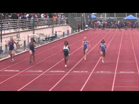 2011 SMHS Track - Girls 100 Meter Dash (Heat 2) at Bishop Amat Relays