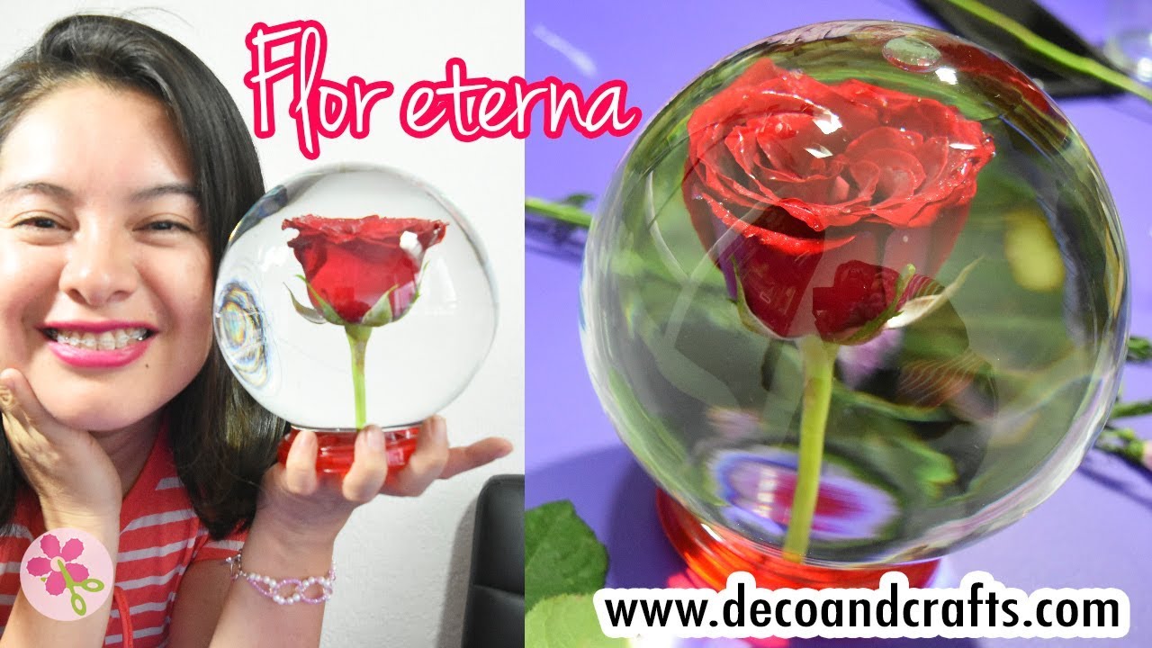 Hice una Flor en esfera de Cristal o Flor Eterna | DecoAndCrafts