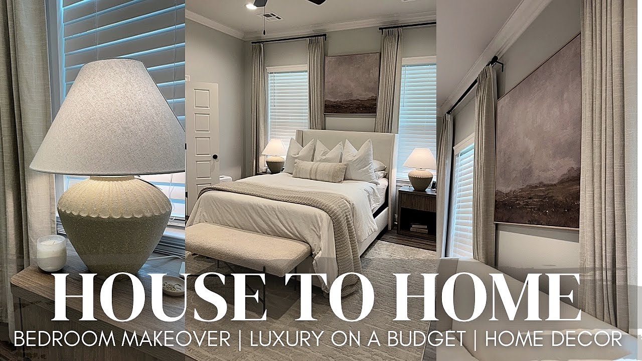 HOUSE TO HOME VLOG | bedroom makeover | affordable home decor + drapes | modern, cozy vibes | 2024