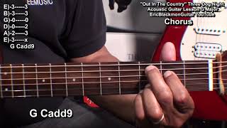 OUT IN THE COUNTRY Three Dog Night Guitar Lesson - @EricBlackmonGuitar