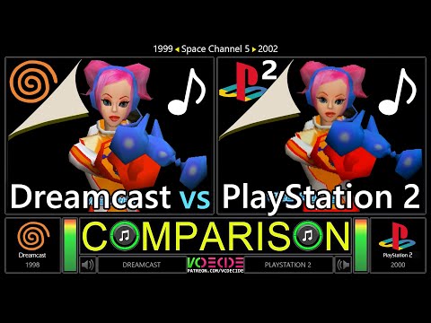 Space Channel 5 (Dreamcast vs PlayStation 2) Side by Side Comparison - Dual Longplay