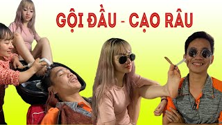 Cô gái Đà Lạt dùng chân gội đầu, cạo râu cho Phú tại tiệm Cô Chủ Nhỏ ĐỘC LẠ BÌNH DƯƠNG