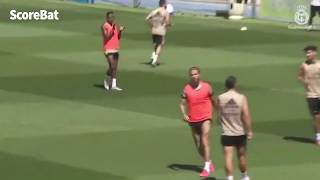 Sergio Ramos scores a beauty in training!