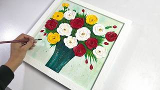 Create Stunning 3D Floral Art with Texture Paste | Textured Rose Painting Tutorial