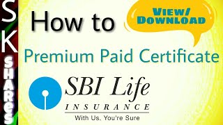 How to view/download Premium payment certificate from SBI Life insurance Website