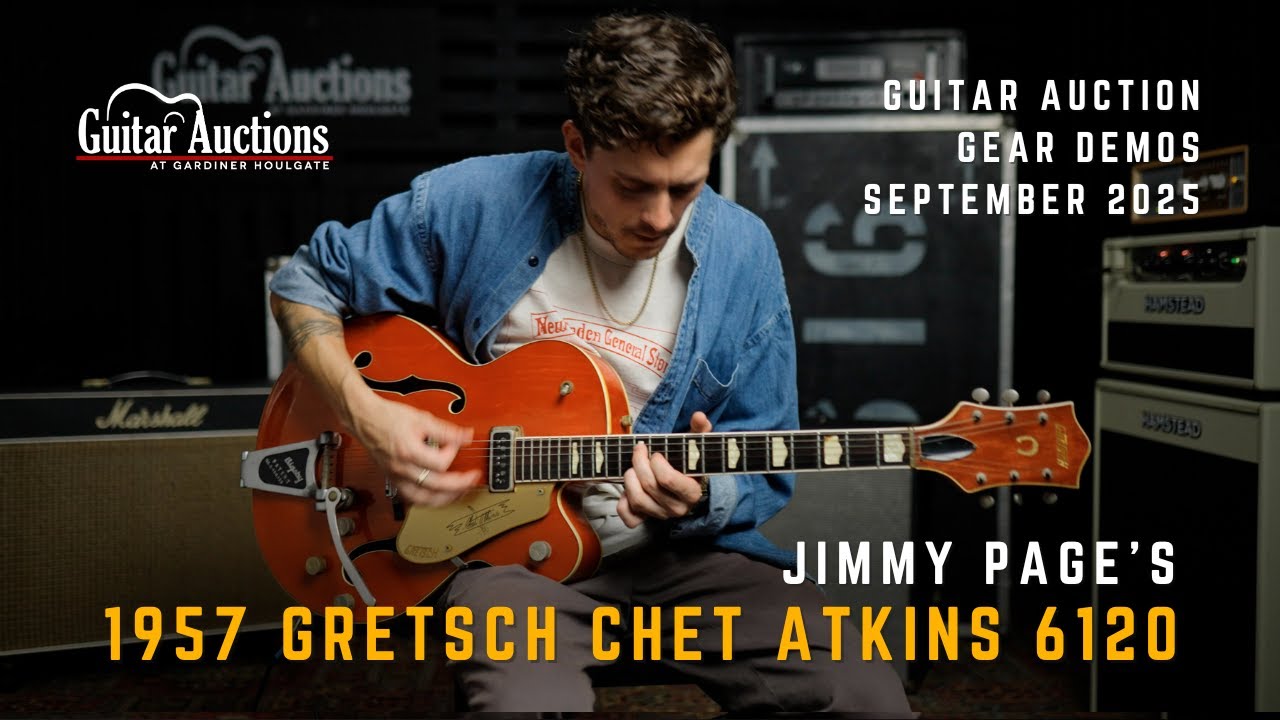 Jimmy Page's 1957 Gretsch 6120 — Lot 507 — Vintage Icon Auction Demo - Led Zeppelin - YouTube
