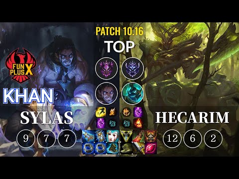 FPX Khan Sylas vs Hecarim Top - KR Patch 10.16