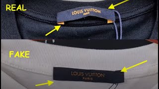 Louis Vuitton shirt real vs fake. How to spot fake Louis Vuitton classic t shirt