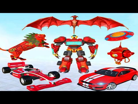 Multiple Robot Transform Games:Formula Car Robot Flying Dragon - Android Gameplay