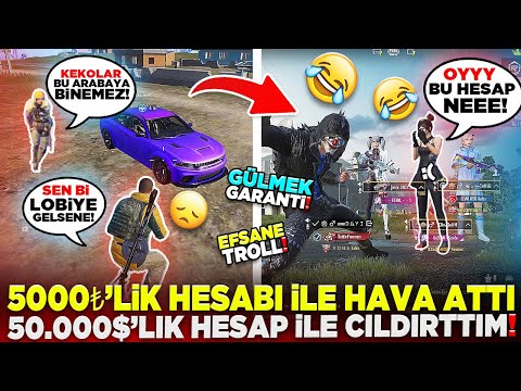 5000₺’LİK HESAP İLE HAVA ATAN KIZI 50.000$’LIK HESAP İLE ÇILDIRTTIM! 🤣 | PUBG MOBILE