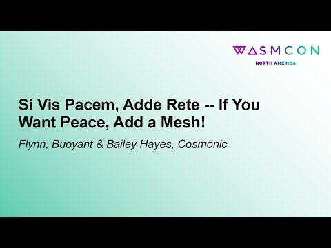 Si Vis Pacem, Adde Rete -- If You Want Peace, Add a Mesh! - Flynn, Buoyant & Bailey Hayes, Cosmonic