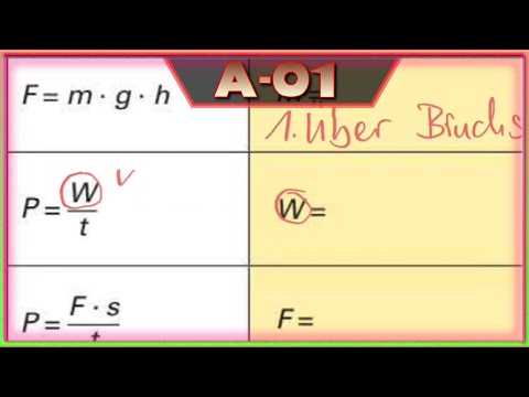 Grundlagenformeln Elektrotechnik umstellen 01 🤓 W = P / t nach P