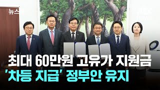 최대 60만원 고유가 지원금 '차등 지급' 정부안 유지 / JTBC 뉴스룸