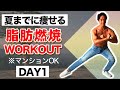 【夏までに痩せる】脂肪燃焼WORK OUT DAY1(マンションOK)
