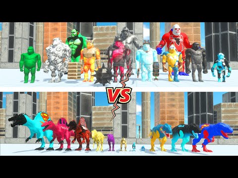 TEAM CARNIVORE DINOSAURS VS TEAM MUTANT PRIMATES ► Animal Revolt Battle Simulator ARBS