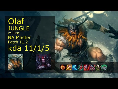 Olaf Jungle vs Elise - NA Master 11/1/5 Patch 11.2 Gameplay