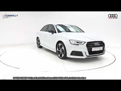 CMG AUDI SLIGO: 191D6334 Audi A3 Saloon 30TDI 116BHP S-Line Black Edition Manual Ibis White